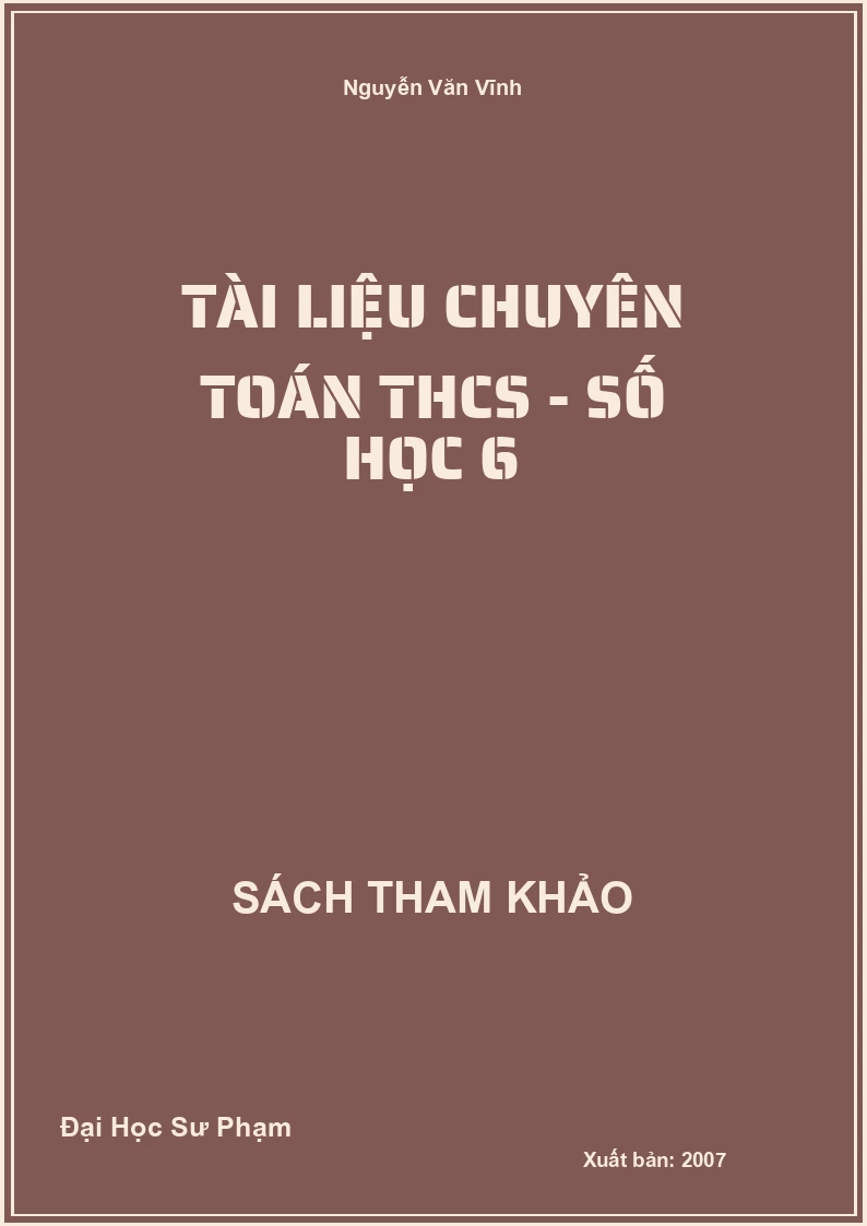 Tài liệu chuyên Toán THCS - Số học 6