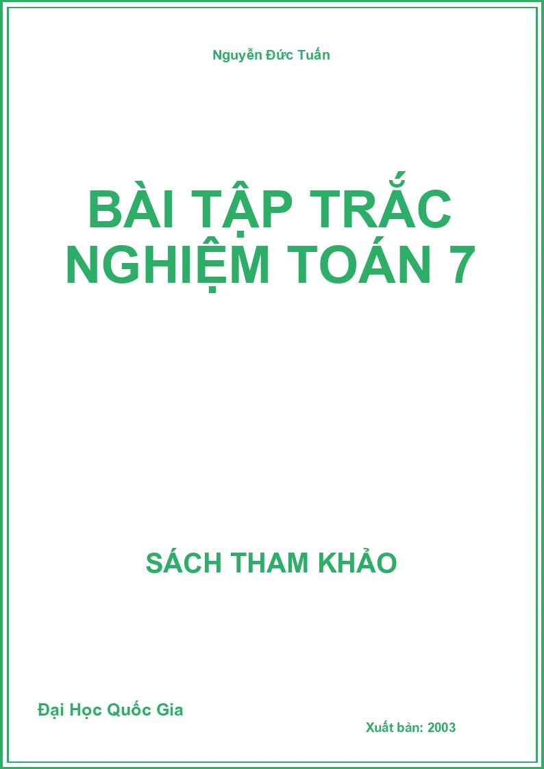 Bài tập trắc nghiệm Toán 7