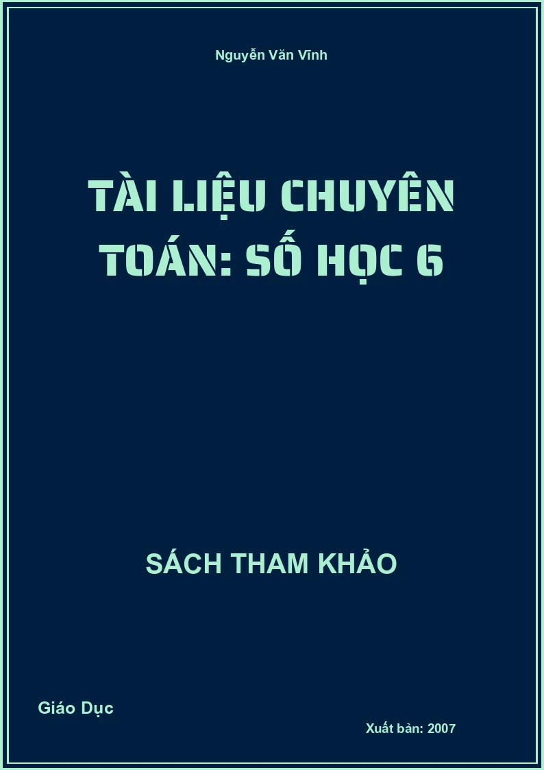 Tài liệu chuyên toán: Số học 6