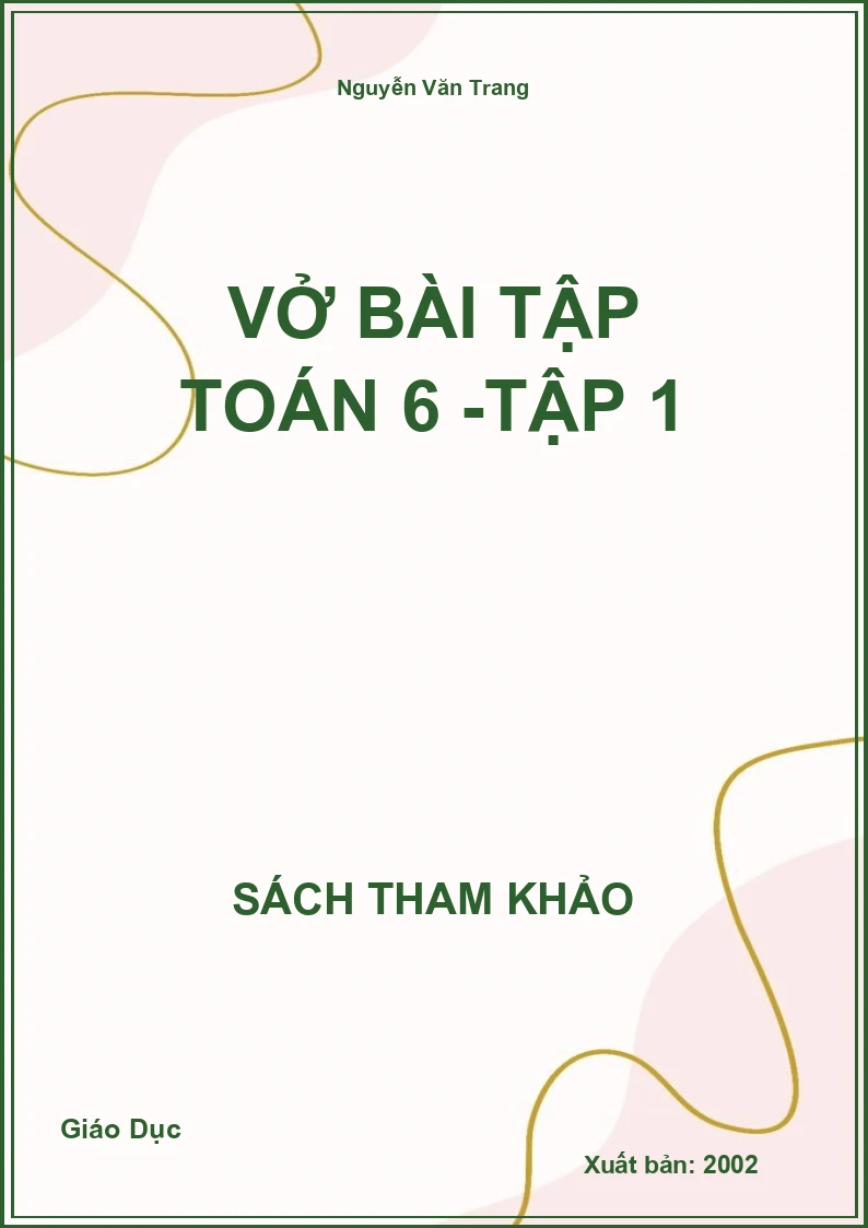 Vở bài tập Toán 6 -Tập 1