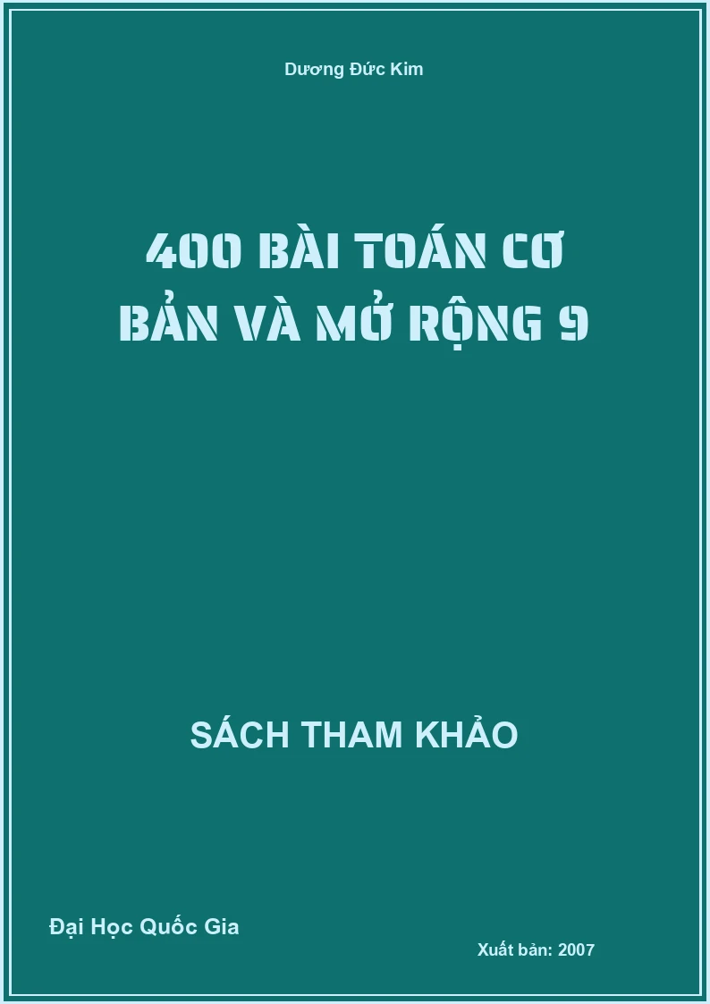 400 bài toán cơ bản và mở rộng 9
