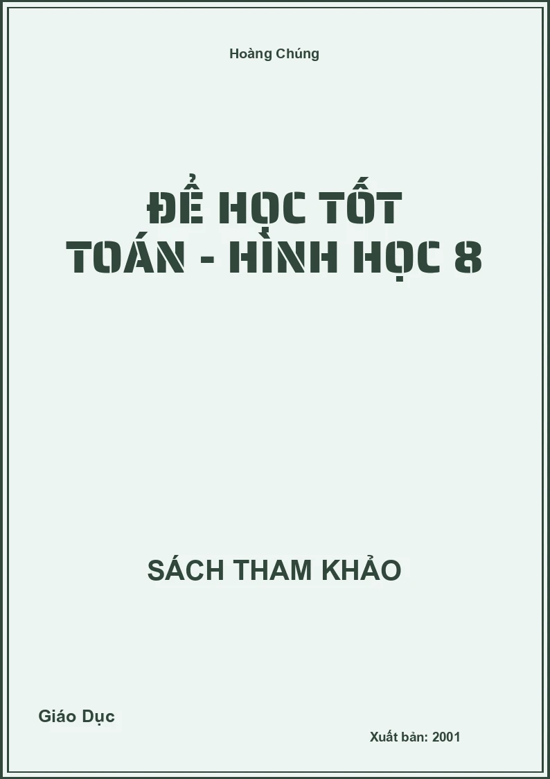 Để học tốt Toán - Hình học 8