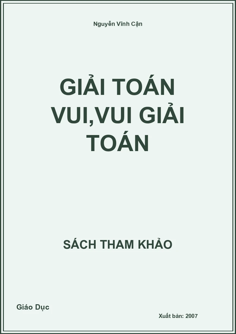 Giải toán vui,vui giải toán