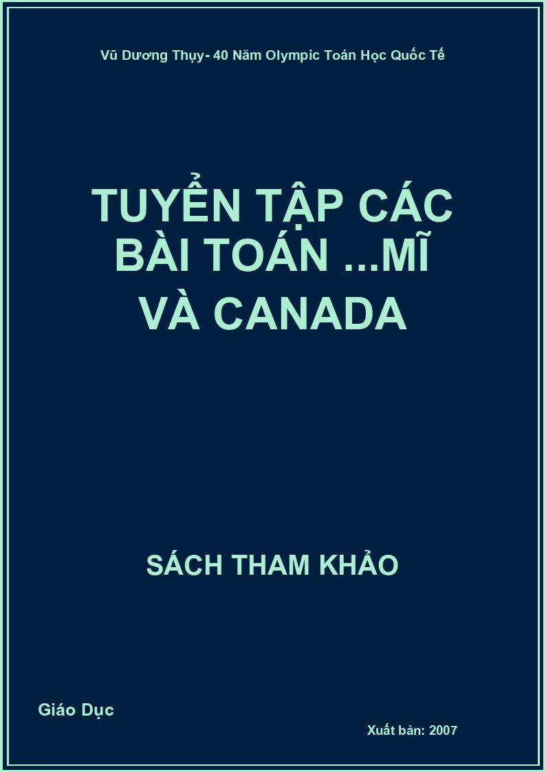Tuyển tập các bài toán ...Mĩ và canada