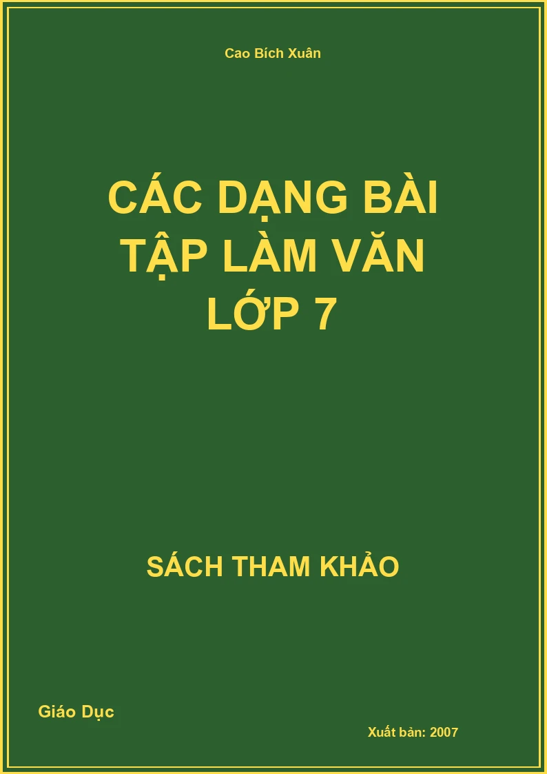 Các dạng bài tập làm văn Lớp 7