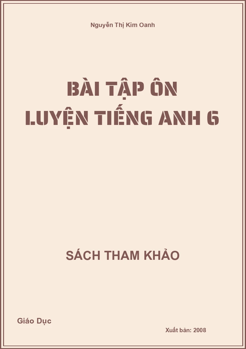 Bài tập ôn luyện Tiếng Anh 6