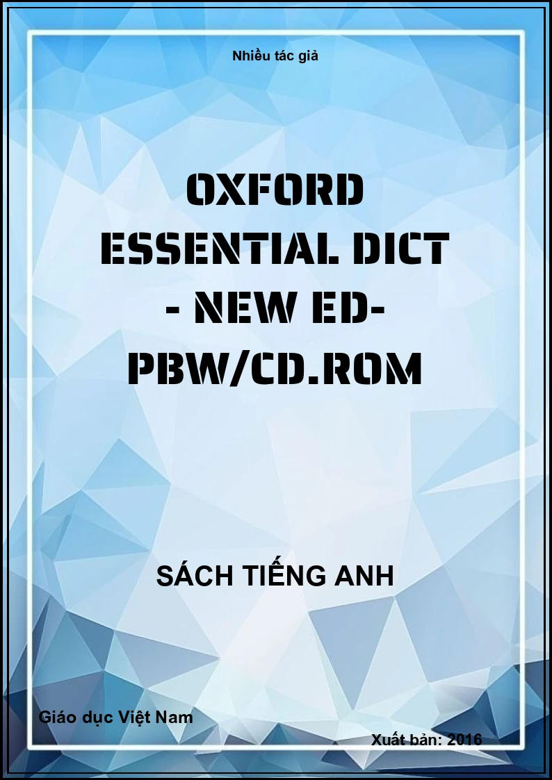 Oxford Essential Dictionary - New Ed - PBW/CD-ROM