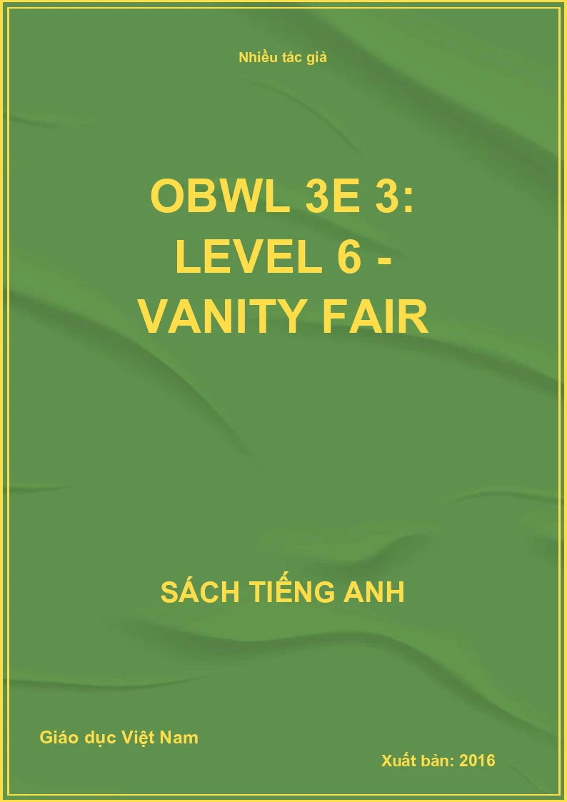 OBWL 3E 3: Level 6 - Vanity Fair