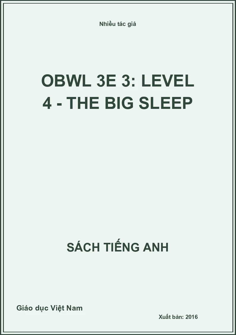 OBWL 3E 3: Level 4 - The big sleep