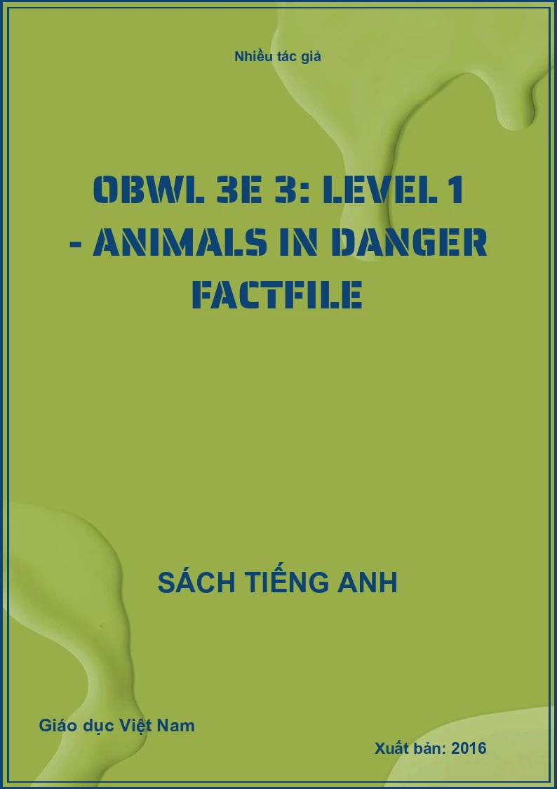 OBWL 3E 3: Level 1 - Animals in danger factfile