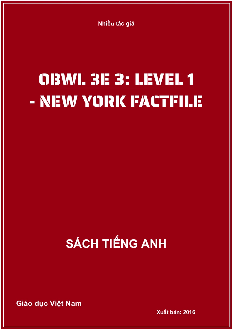 OBWL 3E 3: Level 1 - New York factfile