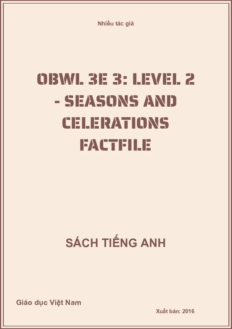 OBWL 3E 3: Level 2 - Seasons and Celerations factfile