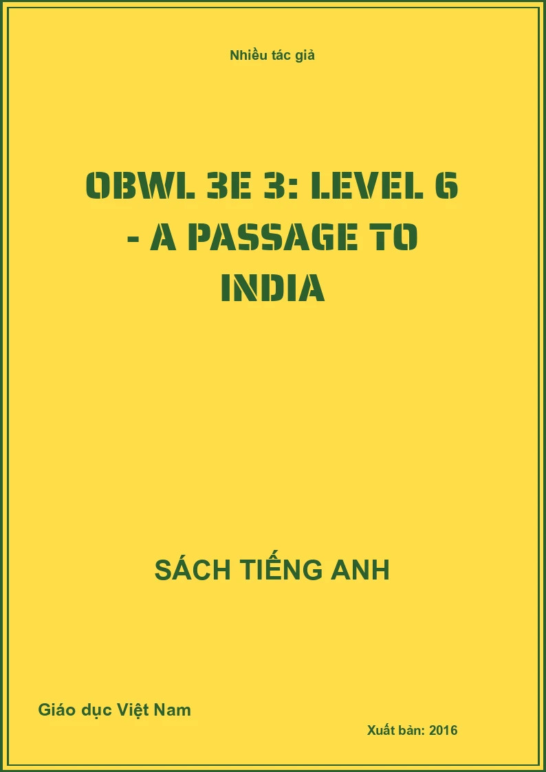 OBWL 3E 3: Level 6 - A Passage to India
