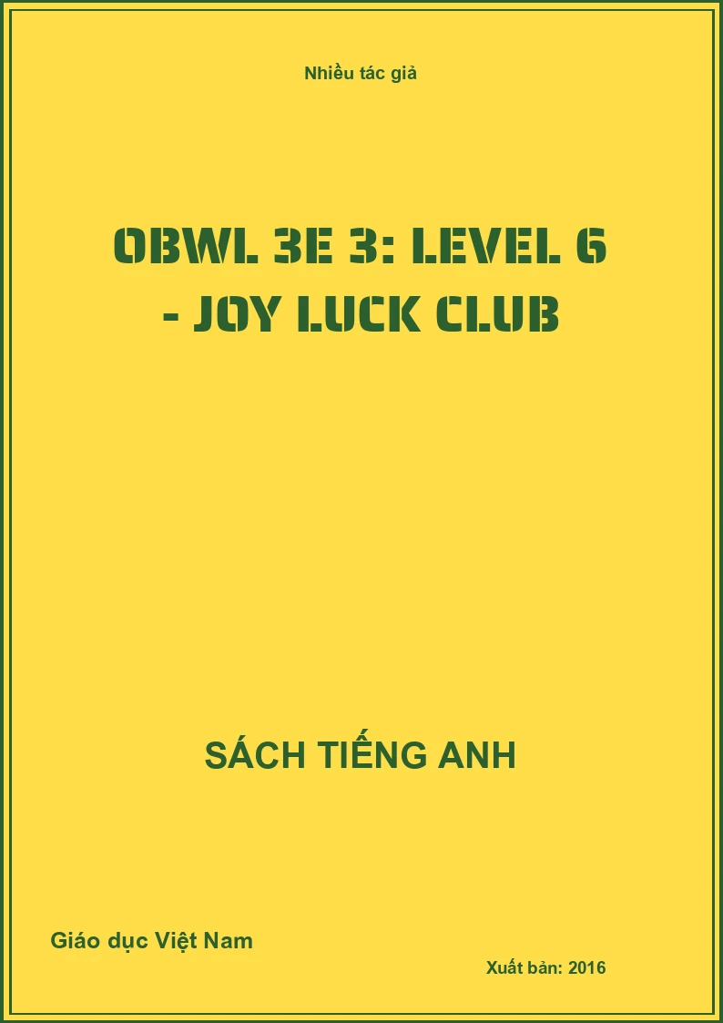 OBWL 3E 3: Level 6 - Joy luck club