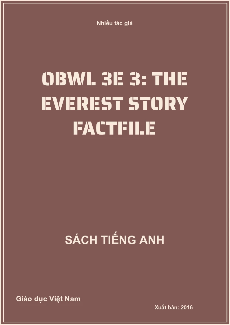 OBWL 3E 3: The Everest story Factfile