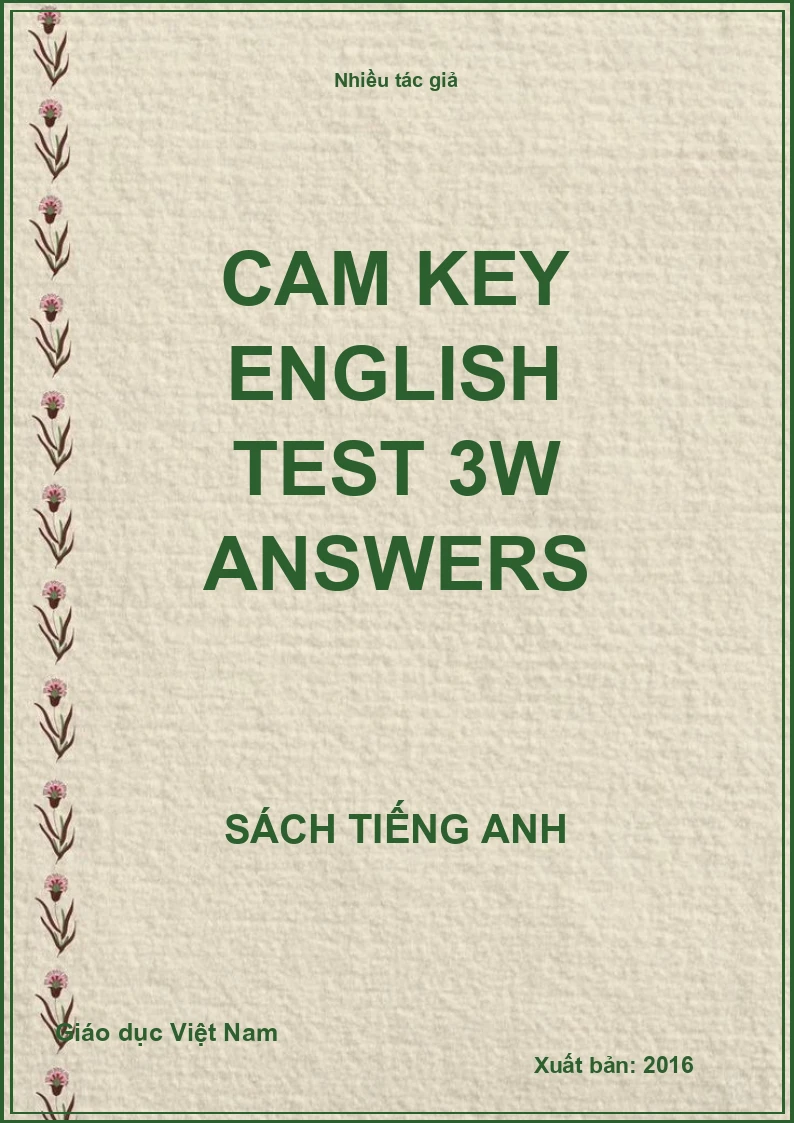 Cam key english test 3w answers