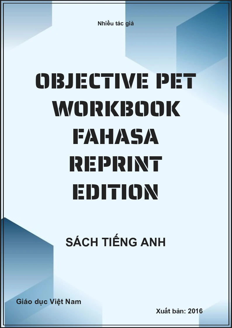 Objective PET workbook Fahasa reprint edition
