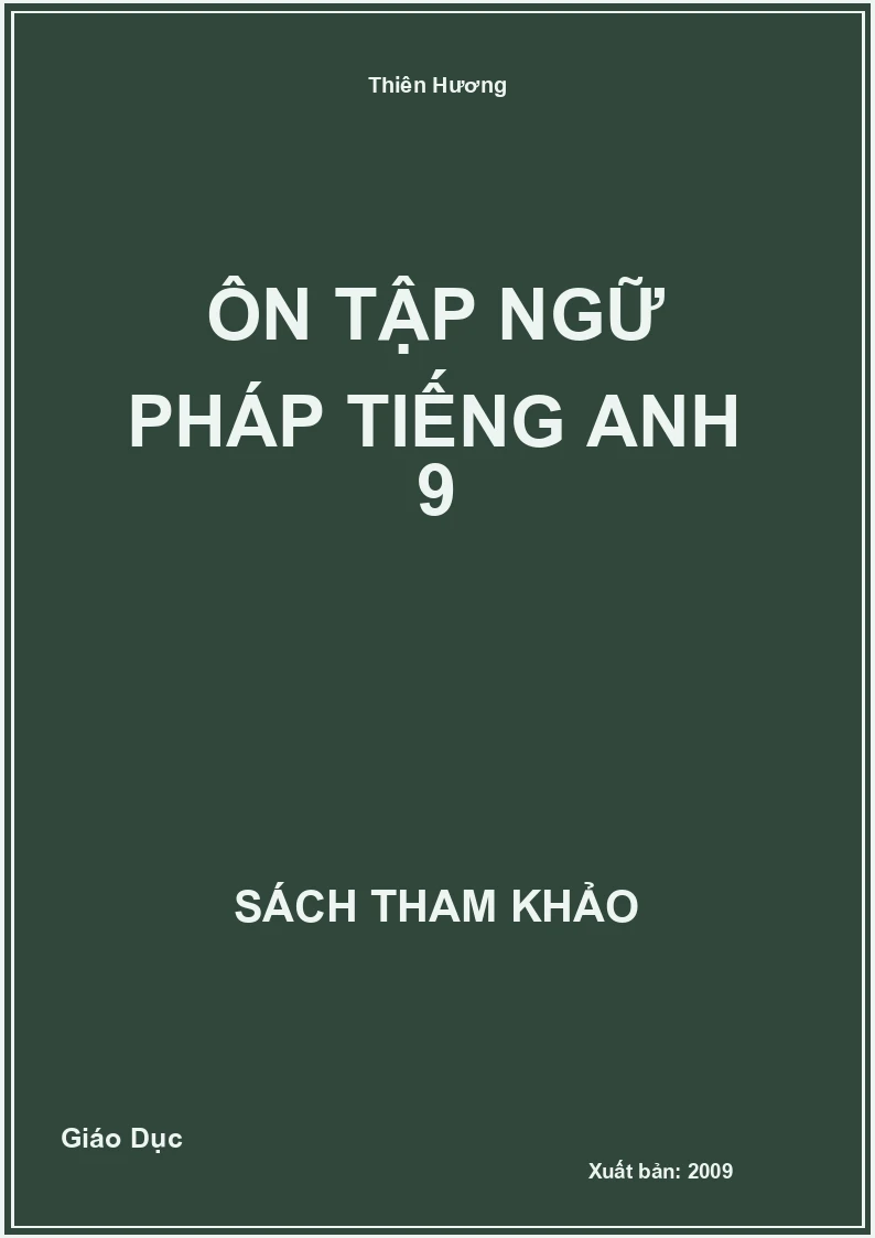Ôn tập ngữ pháp Tiếng Anh 9