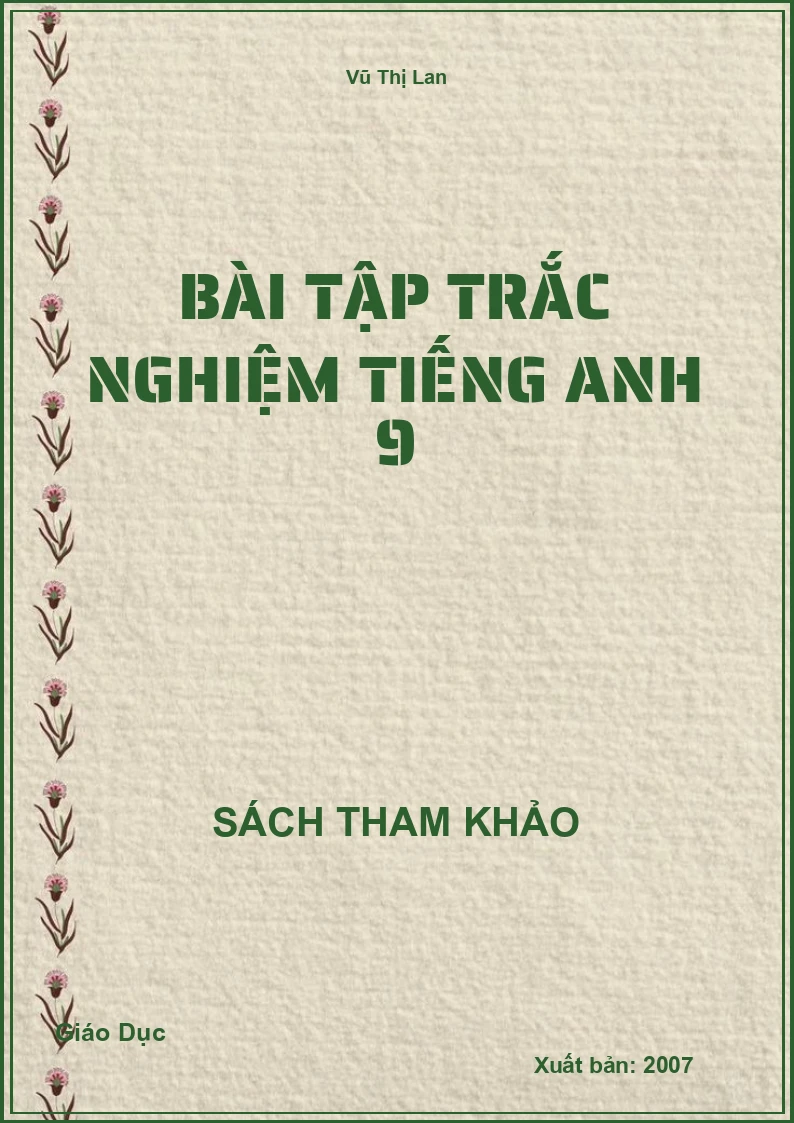 Bài tập trắc nghiệm Tiếng Anh 9