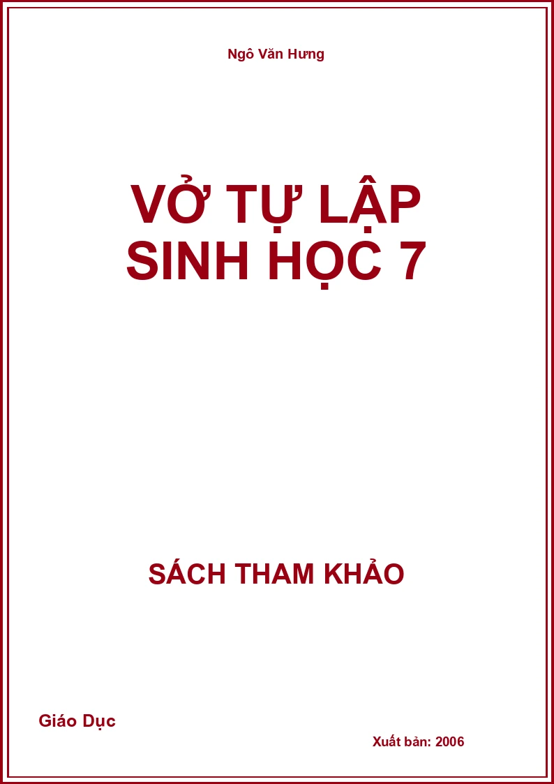 Vở tự lập Sinh học 7
