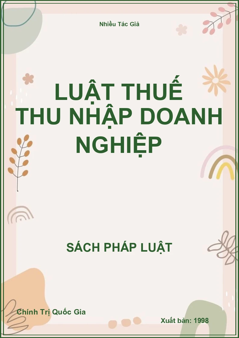 Luật thuế thu nhập doanh nghiệp