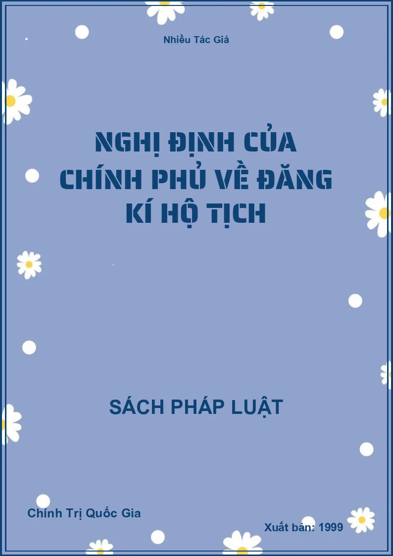 Nghị định của chính phủ về đăng kí hộ tịch