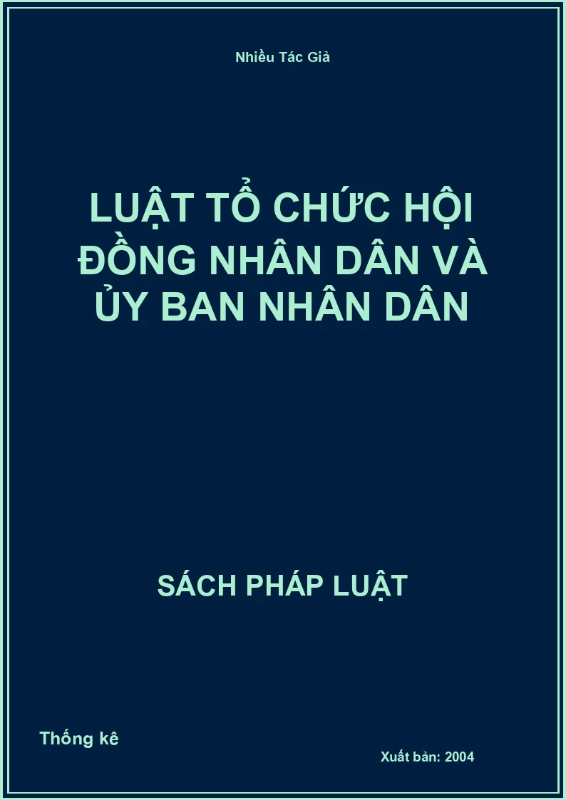 Luật tổ chức Hội đồng nhân dân và ủy ban nhân dân