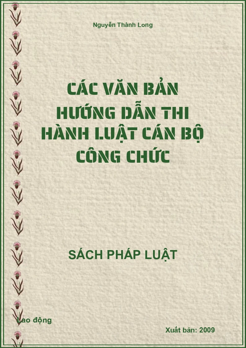 Các văn bản hướng dẫn thi hành Luật cán bộ công chức