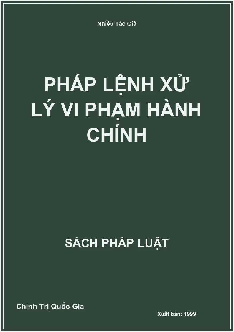 Pháp lệnh xử lý vi phạm hành chính