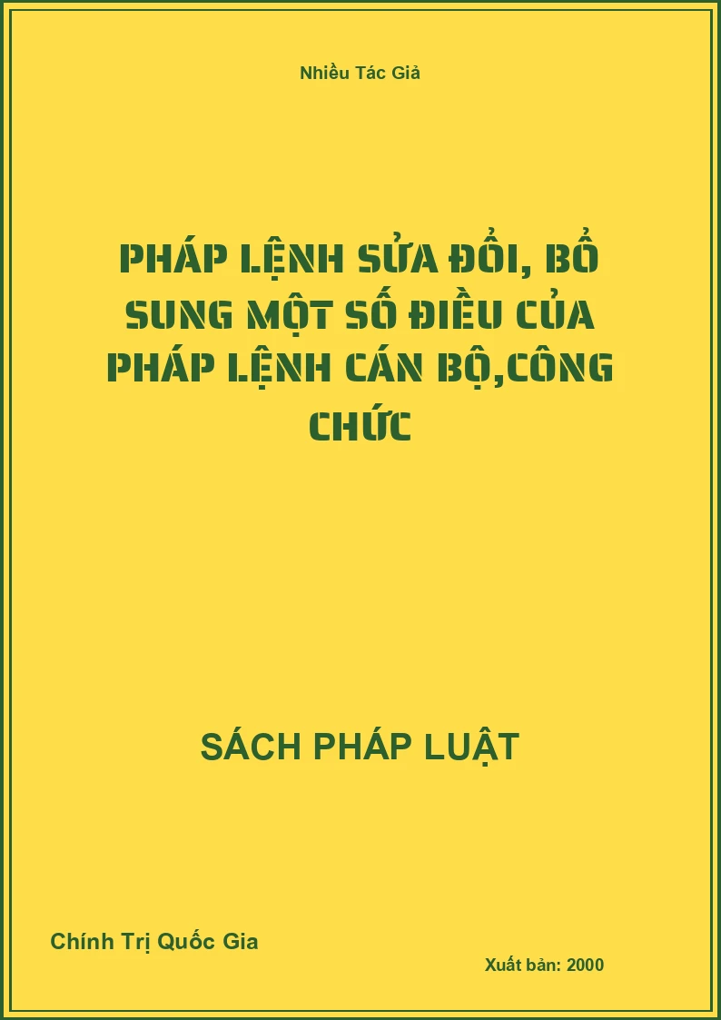 Pháp lệnh sửa đổi, bổ sung một số điều của pháp lệnh cán bộ,công chức