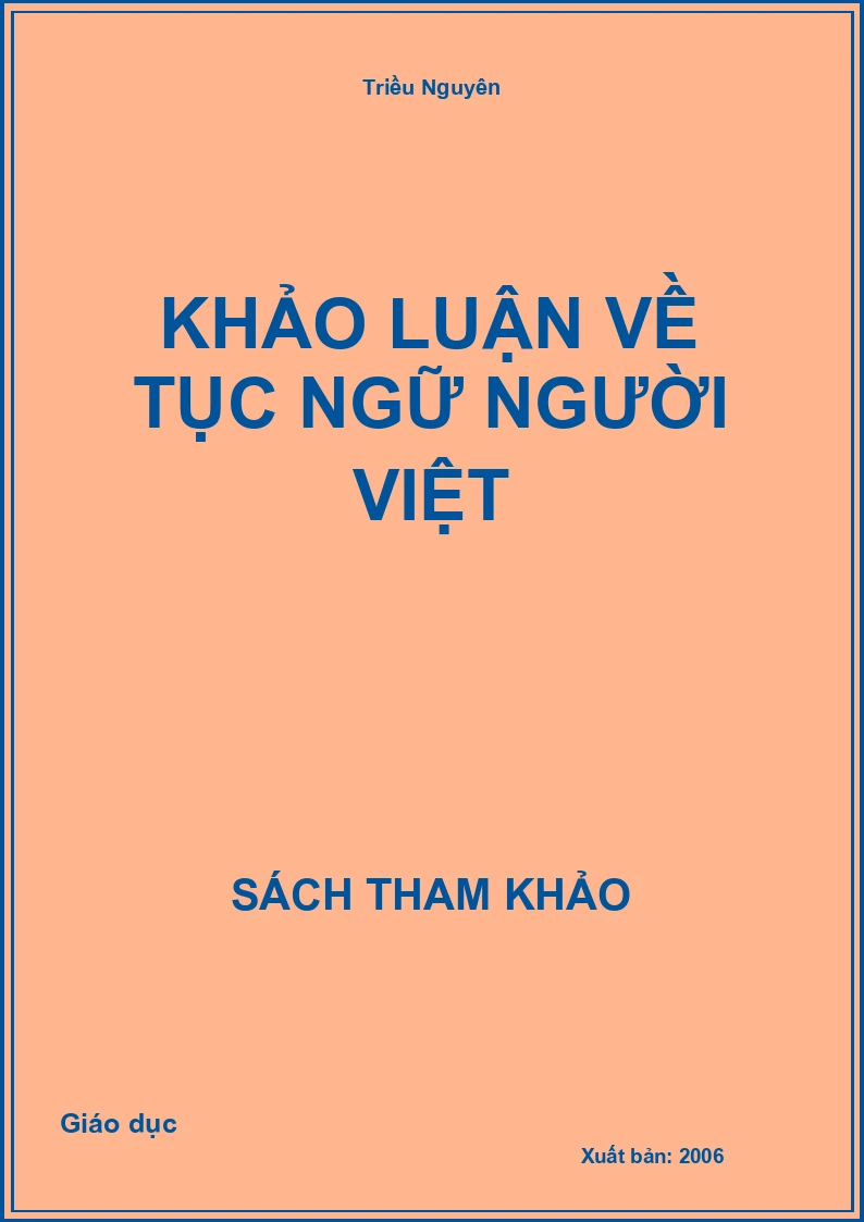 Khảo Luận Về Tục Ngữ Người Việt