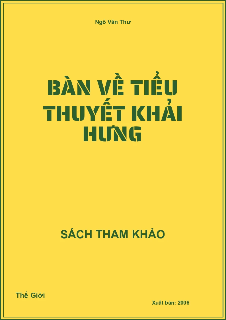 Bàn Về Tiểu Thuyết Khải Hưng