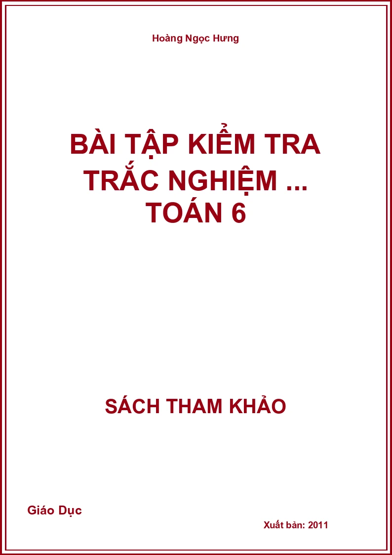 Bài Tập Kiểm Tra Trắc Nghiệm ... Toán 6