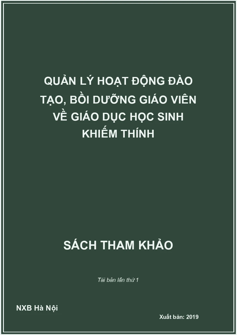 Quản lý hoạt động đào tạo, bồi dưỡng giáo viên về giáo dục học sinh khiếm thính