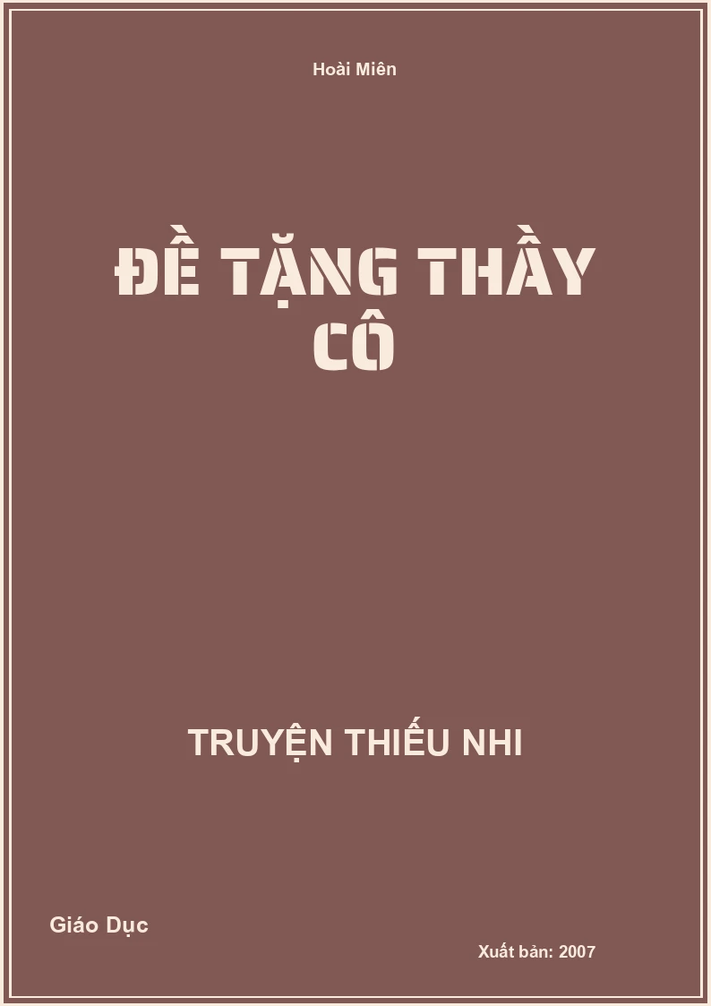 Đề Tặng Thầy Cô