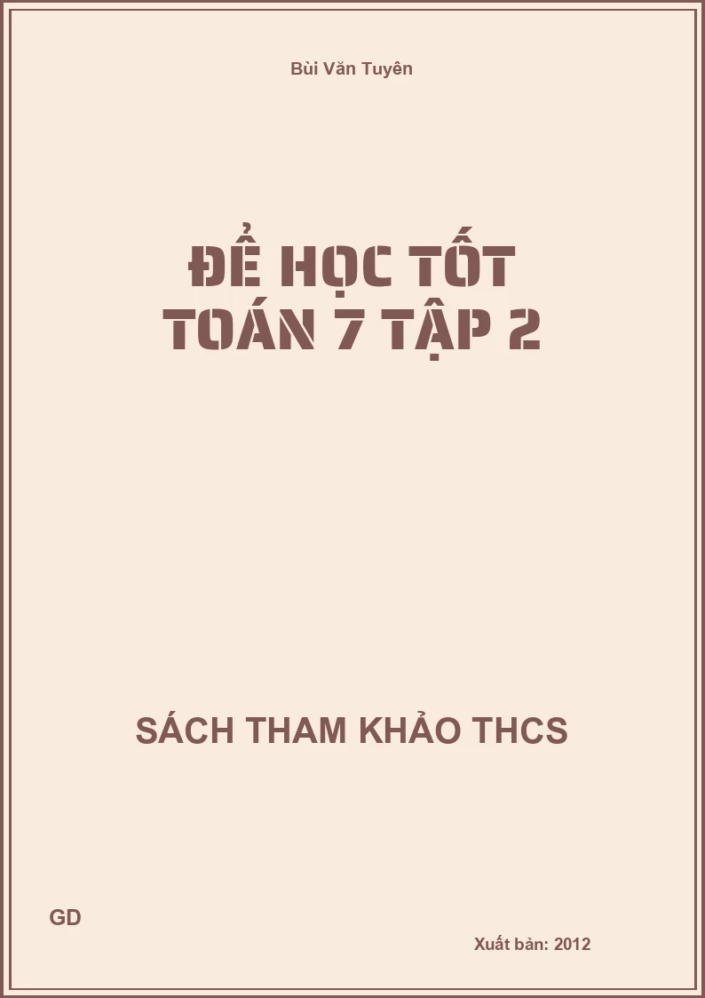 Để học tốt Toán 7 Tập 2