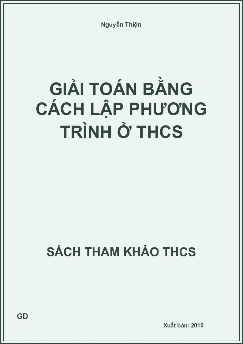 Giải Toán bằng cách lập phương trình ở THCS