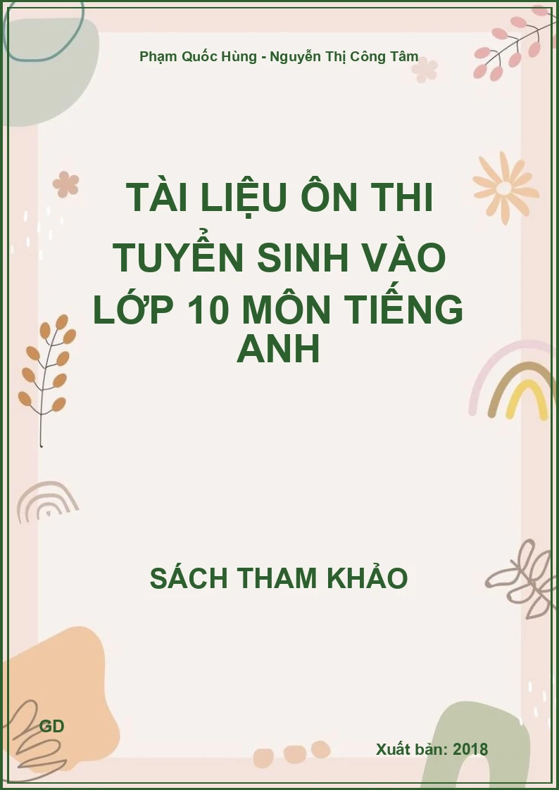 Tài liệu ôn thi tuyển sinh vào lớp 10 môn Tiếng anh