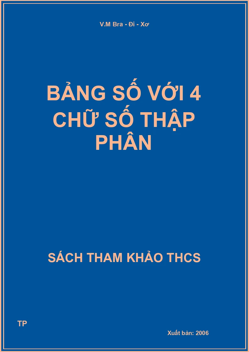Bảng số với 4 chữ số thập phân