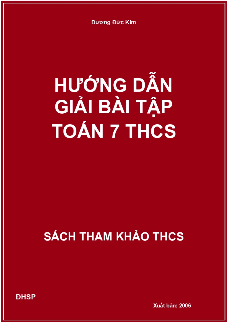 Hướng dẫn giải bài tập Toán 7 THCS
