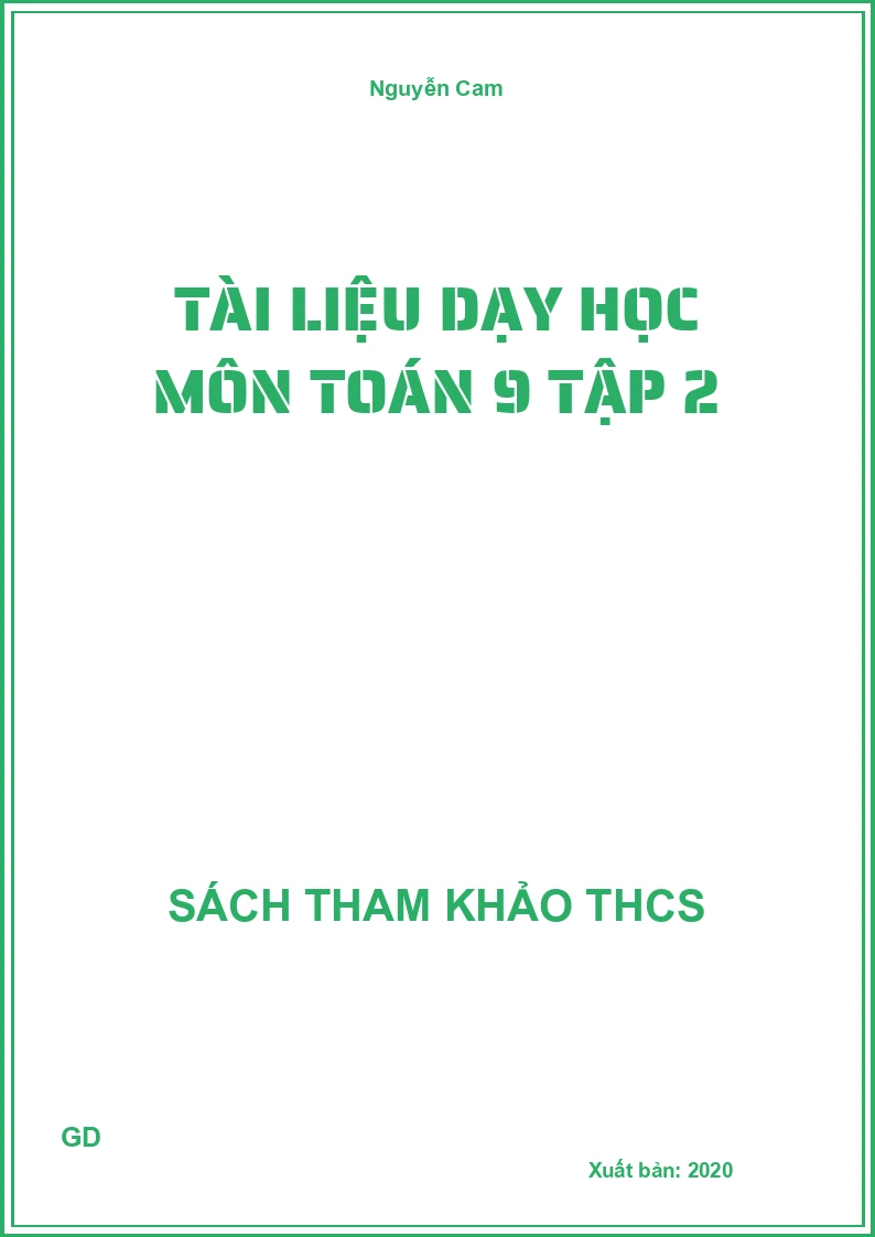 Tài liệu dạy học môn Toán 9 Tập 2