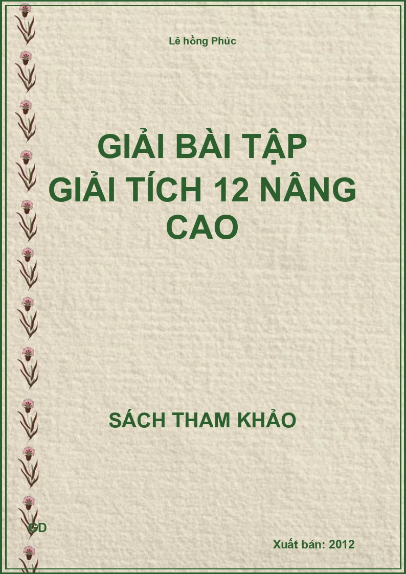 Giải bài tập giải tích 12 nâng cao