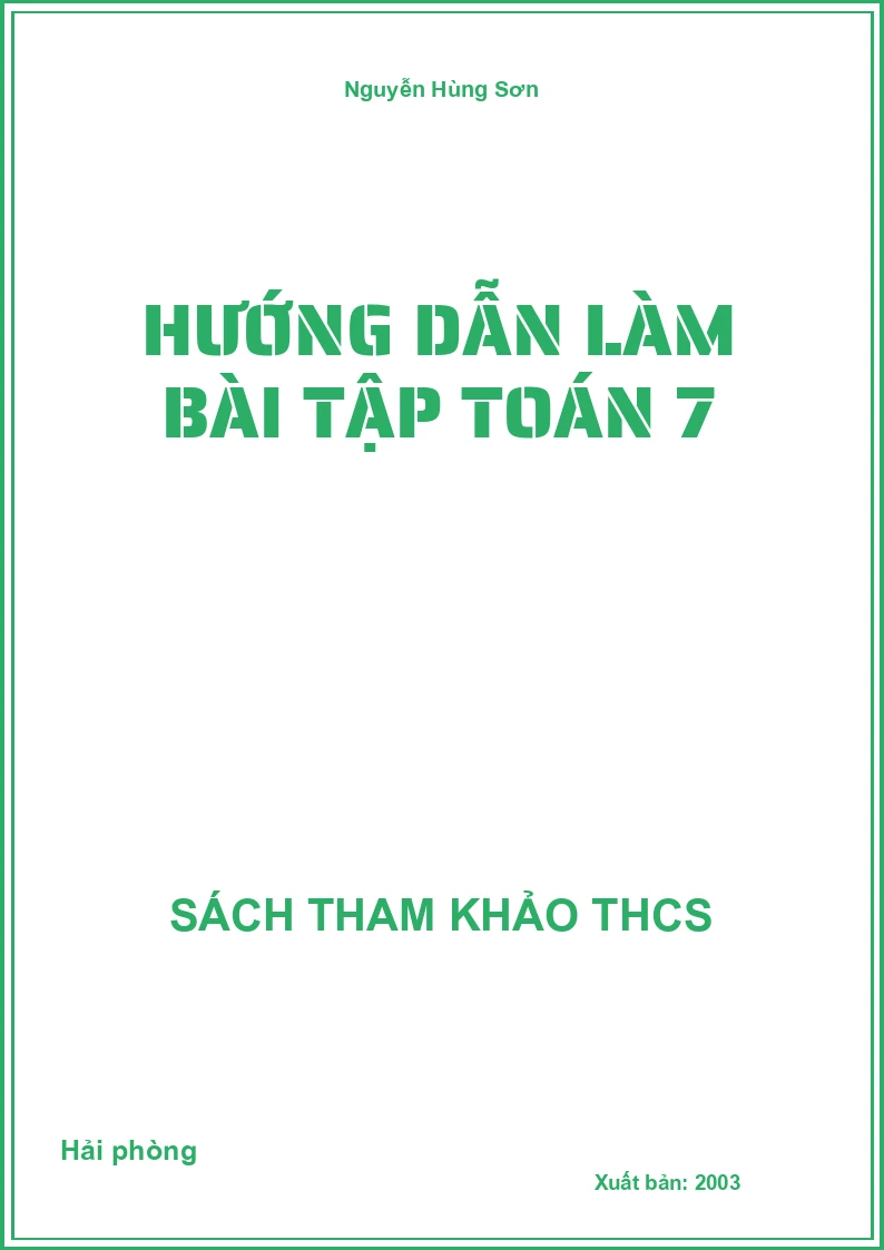 Hướng dẫn làm bài tập Toán 7