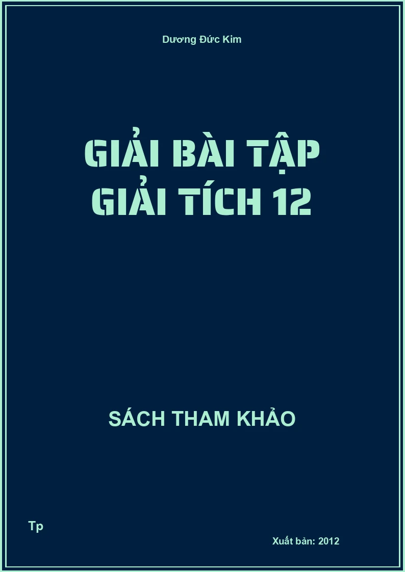 Giải bài tập giải tích 12