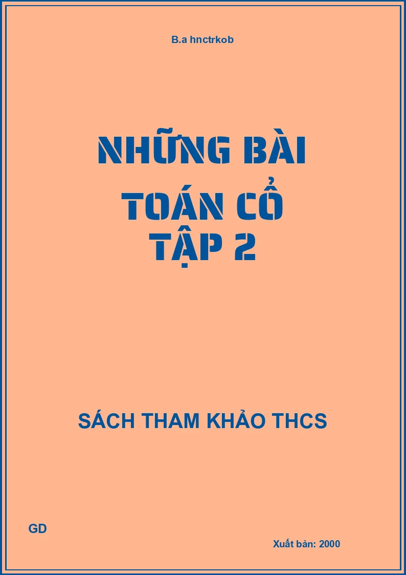 Những bài Toán cổ Tập 2