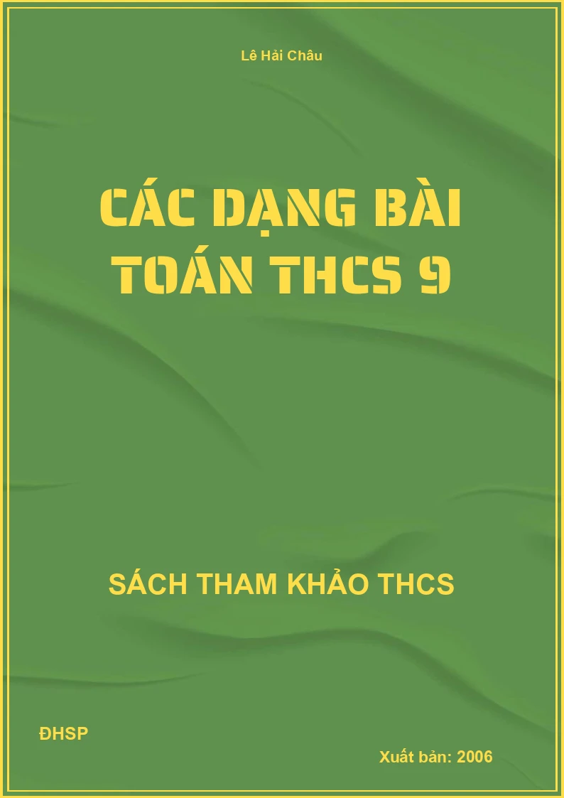 Các dạng bài Toán THCS 9