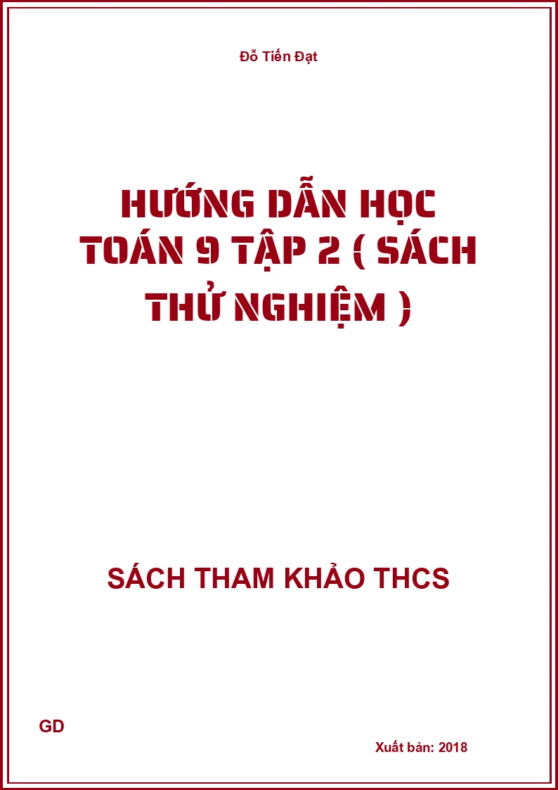 Hướng dẫn học Toán 9 Tập 2 ( sách thử nghiệm )