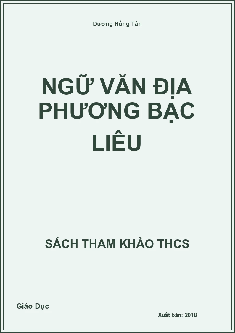Ngữ văn địa phương Bạc Liêu