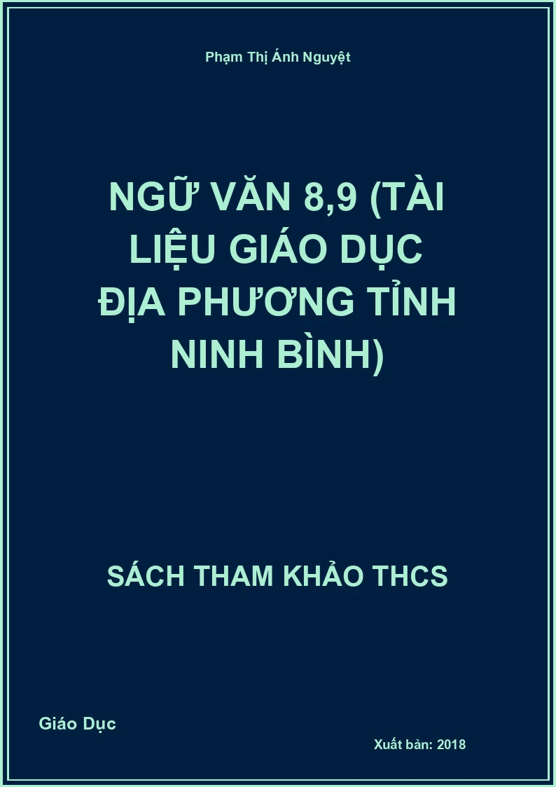 Ngữ văn 8,9 (tài liệu giáo dục địa phương tỉnh Ninh Bình)