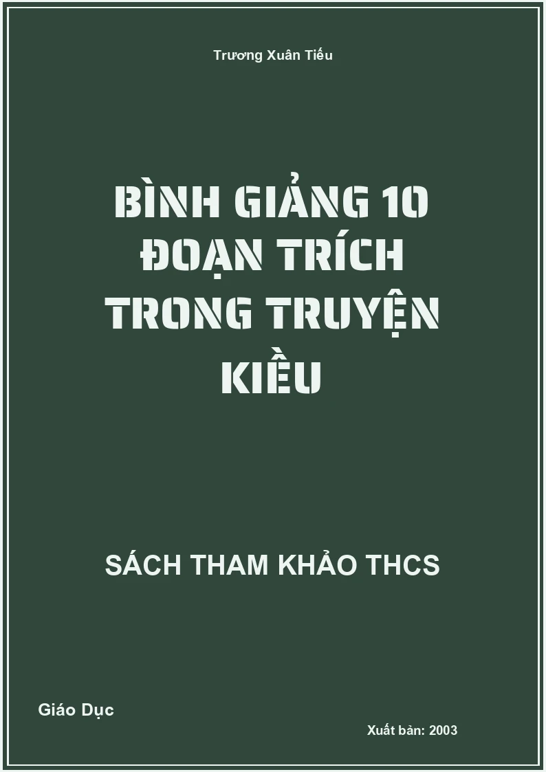 Bình giảng 10 đoạn trích trong truyện Kiều